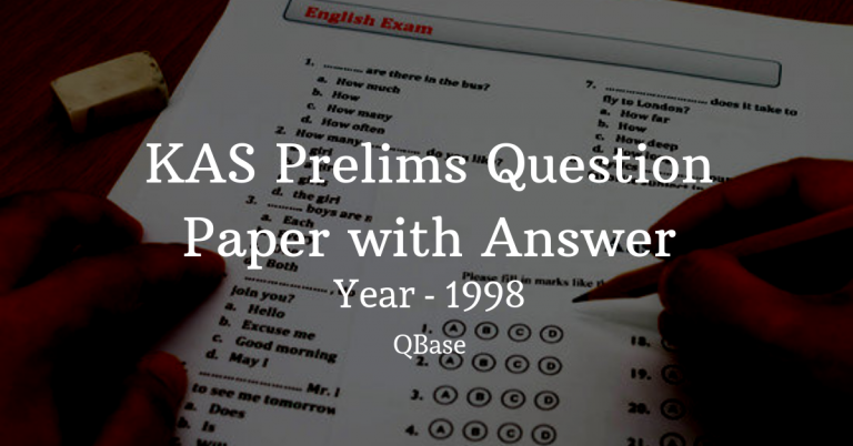 KAS Prelims Question Paper with Answer