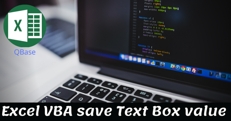 Excel VBA to save Text Box value